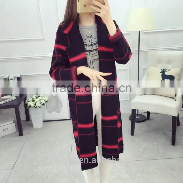 Wholesale Ladies Knitted Sweater Coat Women Long Knit Cardigan photo-3