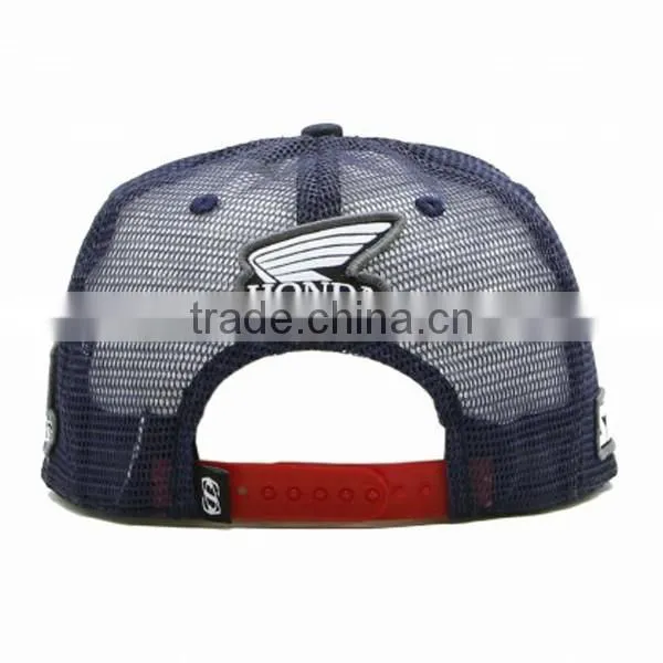 Racing Red Flat Brim Snapbacks Wholesale Mesh Hats photo-2
