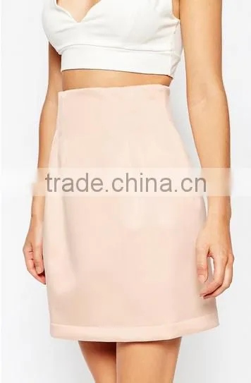 High Waist Pleat Structured Lantern Thick Skirt photo-3