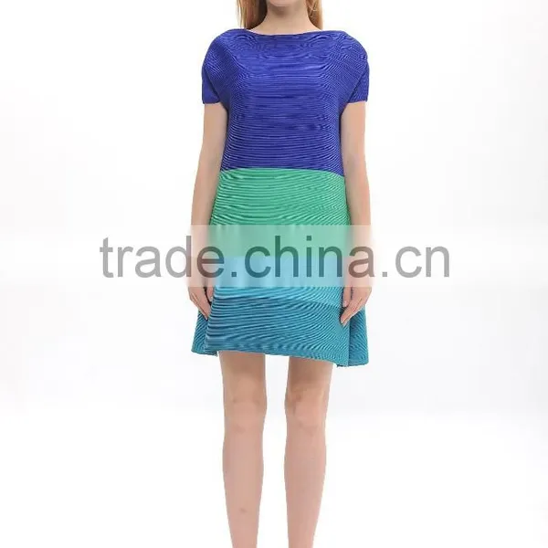 Ladies Multi Rainbow Color Wrinkle Loose New Model Dress photo-2
