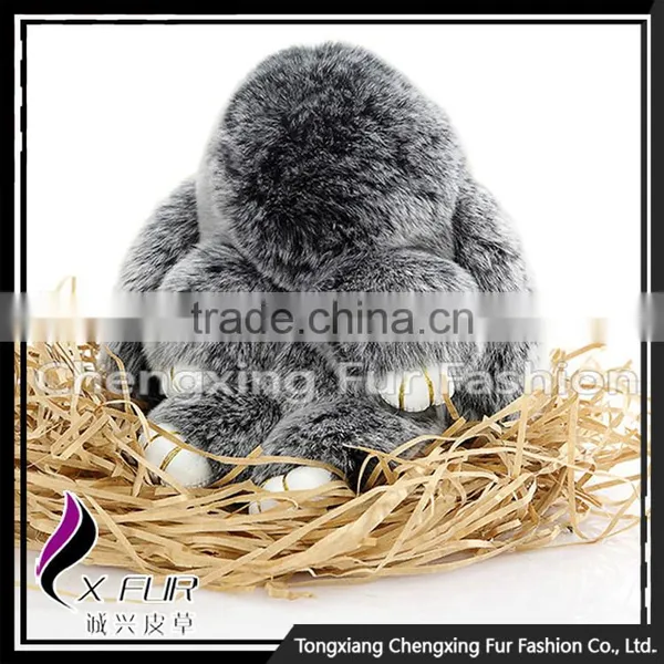 CX-R-10 Lastest Design Hot Fashion Custom Genuine Rex Rabbit Fur Keychain photo-6