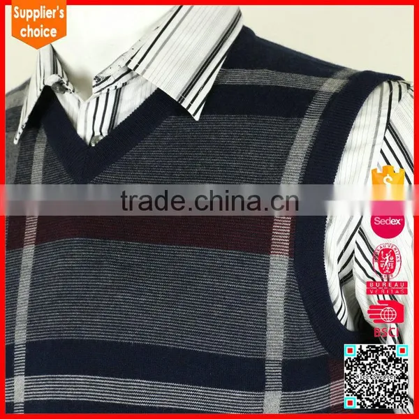 2017 Latest Design Rabbit Knitted Pullover Vest Men's Vests Models photo-3