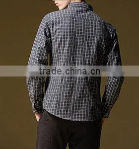 Men's Long-sleeved British Plaid Cotton Shirt photo-2