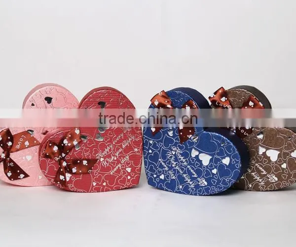 Sweet Bowknot Lower Price Luxury Paper Gift Packaging Heart Shaped Chocolate Box w/ Dividers,Caja de Bombones Corazon photo-2