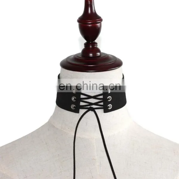 Fashion Suede Leather Wide Choker Collar Necklace photo-4