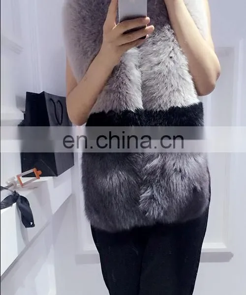 New Style Large Grey Fox Fur Scarf Real Fox Fur Shawl Cape For Lady photo-2