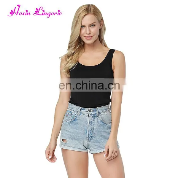 New Style Black Soft Organic Bamboo Hot Girl Sexy Women Cotton Camisole