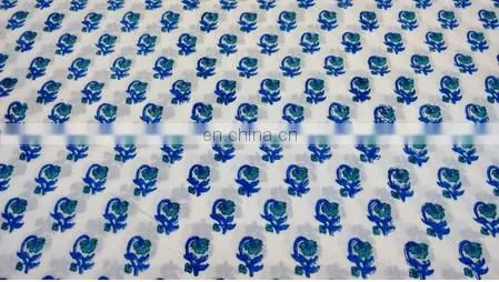 Indian Block Printed Cotton Fabric Floral Handmade Textile Jaipuri Fabric / Fabric / 100% Cotton Fabric photo-2