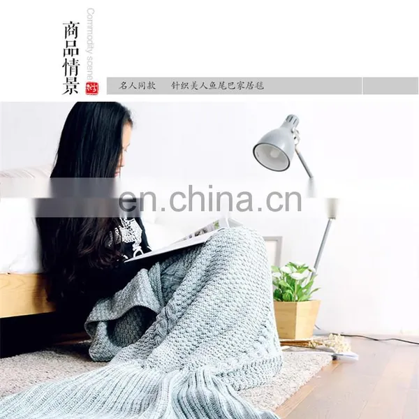 Handmade Crotched Mermaid Charming Colorful Tail Blanket Adult Kids Knit Throw Bed Wrap Blanket photo-5