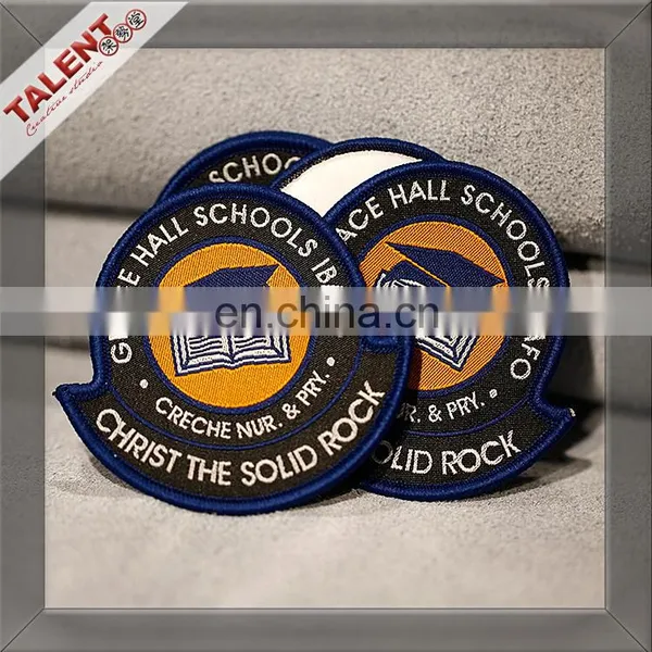 Custom High Density Shaped School Uniform Woven Patches China Supplier photo-5