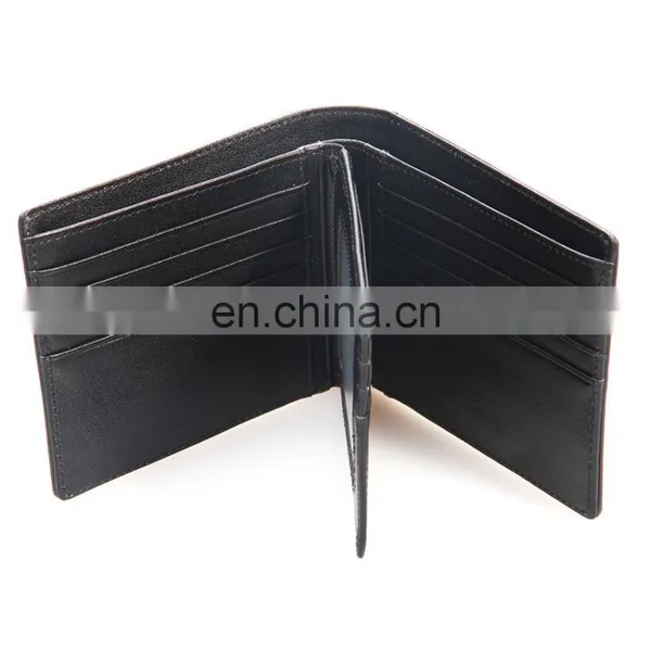 Fashion Handmade Black Slim Mens Wallet Genuine Leather photo-5