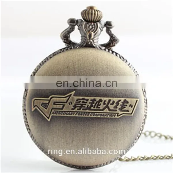 Large Quartz Watch Retro Fashion Personality Of Male And Female Students,Cross Fire Cartoon Relief Pocket Watch photo-3