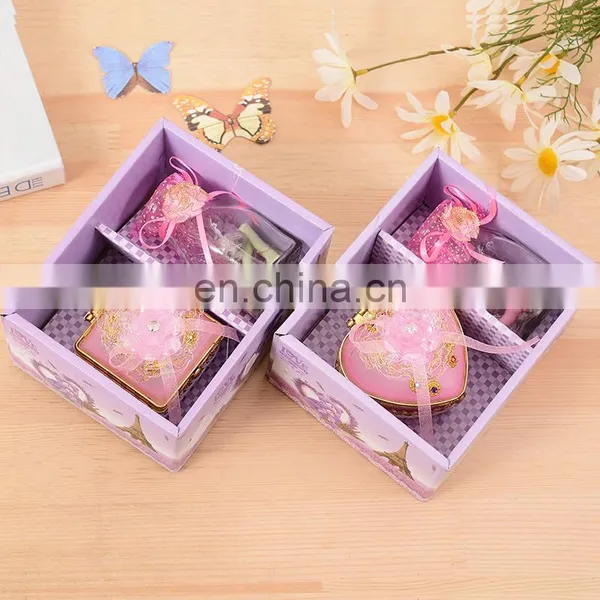 Coupler Romantic Gift Heart Shape Mirror Bottle Set Clear Glass Wishing Bottle With Led Light photo-3