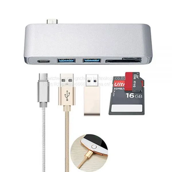 5 в 1 адаптер Type-C Hub с 3 портами USB 3.0 (5 ГБ/с) и 1 портом USB Type-C