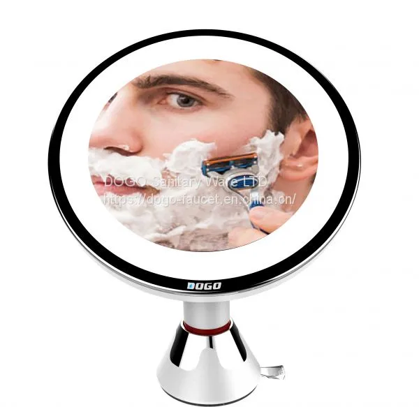 Plastic Round LED Light Swivel Portable Make up Mirror Suction Cup Mirror