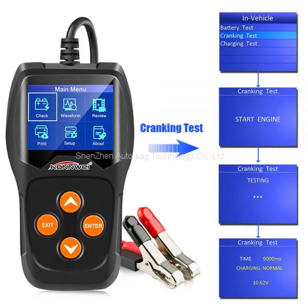 KW600 Auto Battery Tester Analyzer 100 to 2000CCA Car Tester 12V Digital Color Screen photo-5