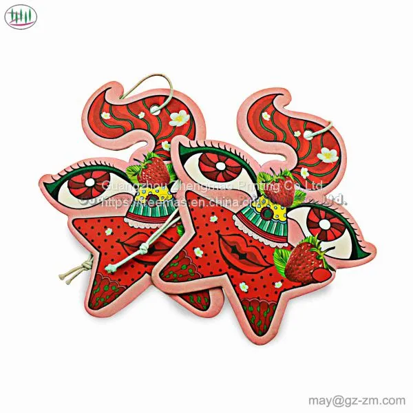 CMYK Printing Offset Paper Card Strawberry-like Forty-five Days Lasting Aroma Car Air Freshener photo-3