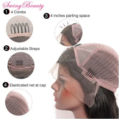 100% Natural Human Hair Wig Handmade Frontal Swiss Lace photo-5