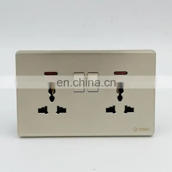 Fashion Senior Gold Household Wall Socket Copper Electrical Accessories Power Indicator New Style Wall Switch Socket photo-4