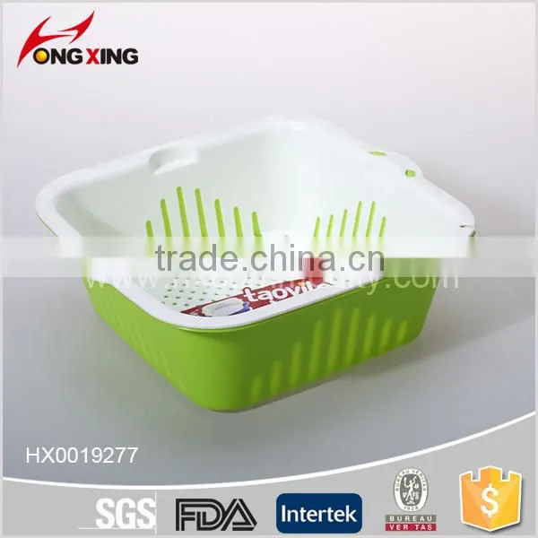 Dishwasher Safe Plastic Square Double Layer Collapsible Colander photo-6