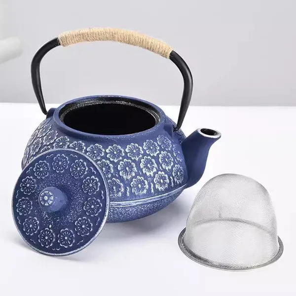 Custom Logo Cast Iron Tea Kettle With Infuser Hand-Crafted Modern Design Colorful Cast Iron Tea Pot