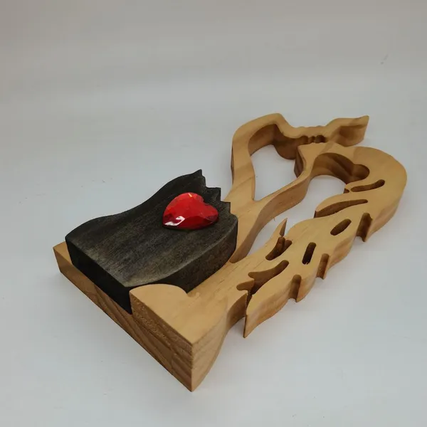 Eternal Love Couple Wooden Statue Ornaments photo-2
