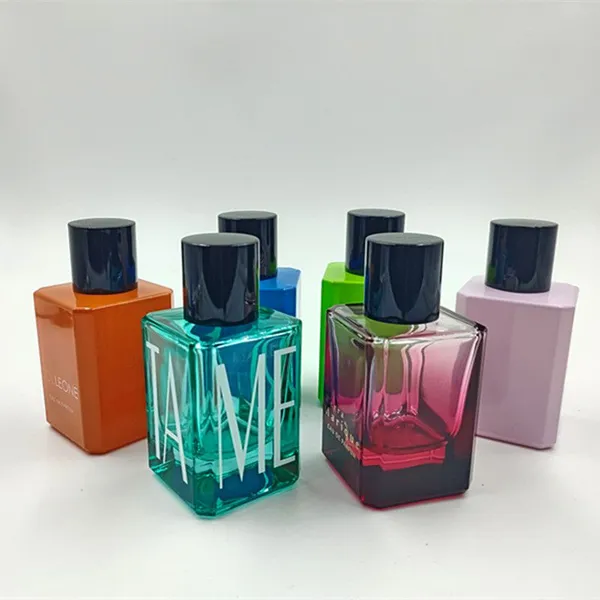 Glass Perfume Bottle Perfume Bottle Manufacturers Witn color spray and LOGO Custom