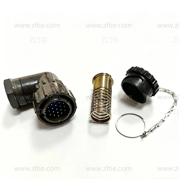 FQ24 Series 19-Pin Angled Wire Spring Male Plug FQ24-19TRJ-14