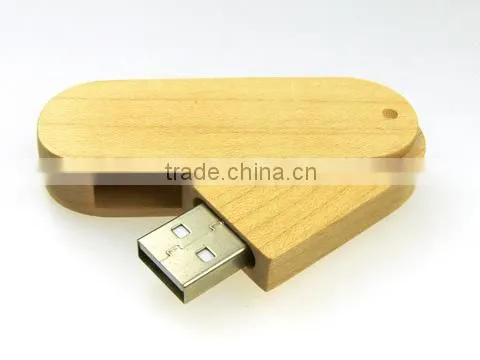 Stylish Wooden Twist Drive Eco Friendly Swivel Flash Drive With Wood Finish photo-2