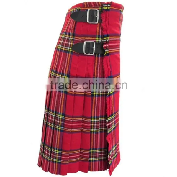Scottish Royal Stuart Men's Scottish Kilt Made Of Fine Tartan Fabric photo-2