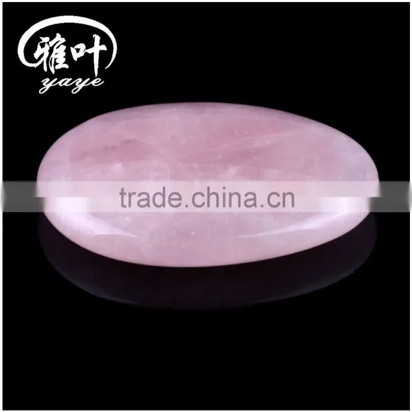 Wholesale 45*35*7mm Natural Rose Quartz Gemstone Worry Stone for Massage photo-2