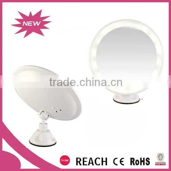 Round Fogless Rotating Rechargeable Battery Operated Led Light Bathroom Mirror photo-5