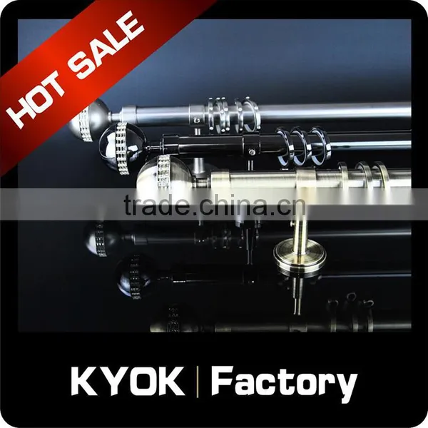 KYOK 2016 New Double Curtain Rods & Double Curtain Rods Accessories , Metal Curved Curtain Rods Wholesale photo-3