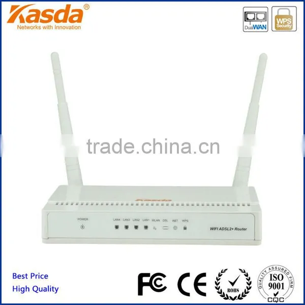 Kasda KW5829 wireless adsl/adsl2/adsl2+ moderm router 300mbps 1T1R wifi external antenna home automation gateway