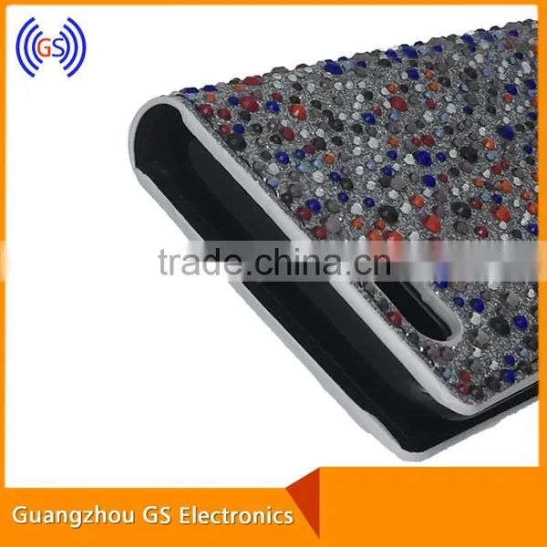 PU Leather Case With Rhinestone Customized Flip Case For Samsung Galaxy S6 Edge photo-5