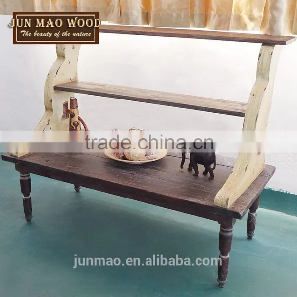 Pine and Plywood Design Two-layers Chair and Table Display Stand for Art Crafts photo-2