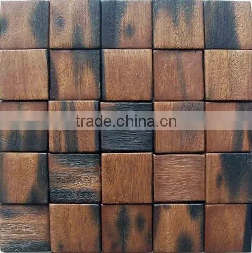 HML5 European Style Wood Mosaic Artwork Wall Tile