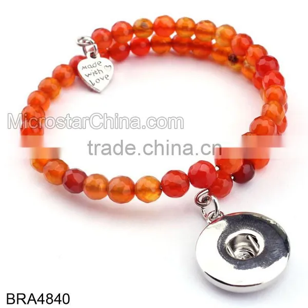 Hot Selling Snap Button Charm Leather Bracelet Jewelry photo-4
