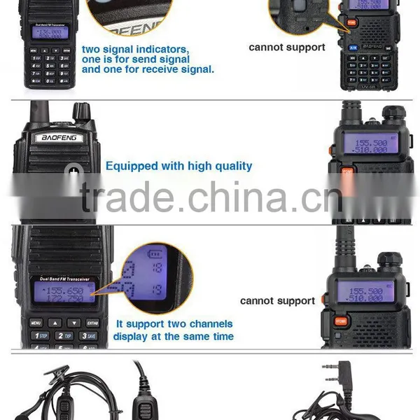 Best Sell CE FCC Rohs Approved BAOFENG UV-5R Handheld Walkie Talkie 5W Vhf Uhf 2-way Radio photo-3