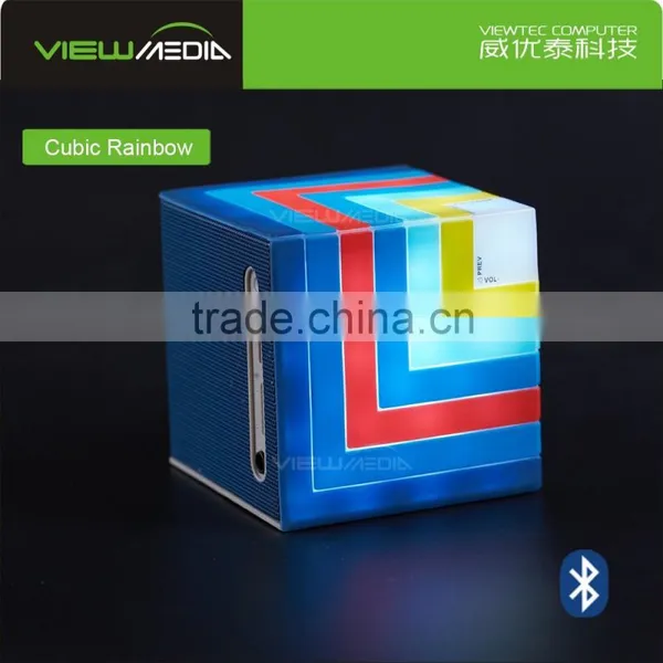 High Quality Led Disco Light Bass Audio Cube Bluetooth Round Speaker photo-6