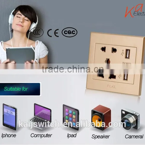 2015 Multi Factory Sales Usb Socket Wall Europe photo-2