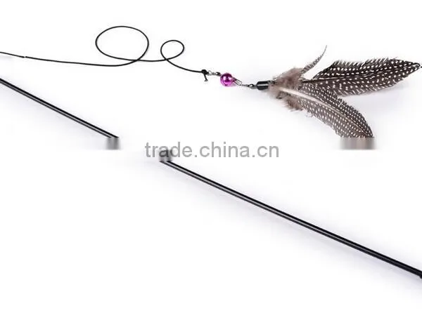 Cheap Small MOQ Fancy Cat Products Feather Cat Toy & Cat Teaser Stick Toy photo-2