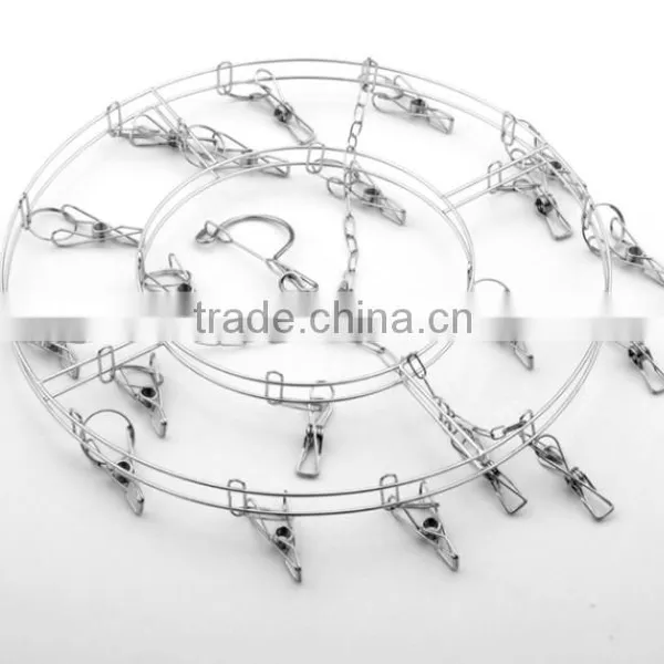 Foldable Stainless Steel Clothes Hanger /Laudry Clips Hanger;stainless Steel Clips Hanger/ Clothes Hanger With 24 photo-4