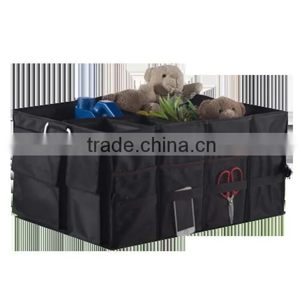 Collapsible Three-Compartment Large Back Car Trunk Organizer, Fruit Drink Collapsible Handles Car Trunk Organizer photo-6