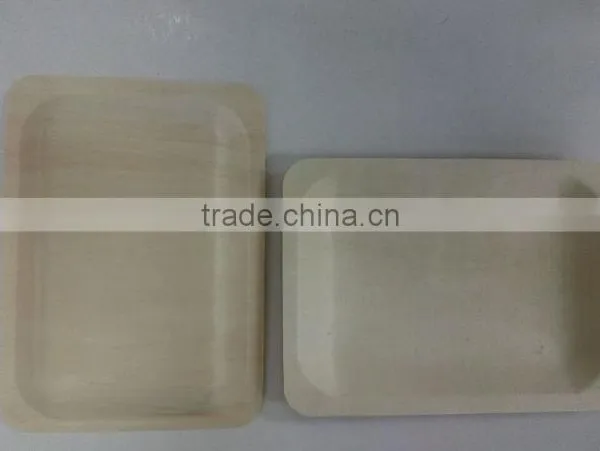 disposable used wood food tray for supermarket