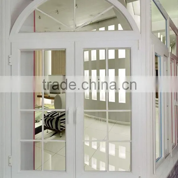 Aluminum Side Hung Casement Window With Half Round Spoked Pediment photo-2
