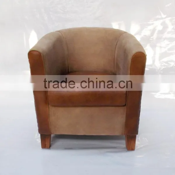 LEATHER CANVAS SINGLE SEATER SOFA, photo-2