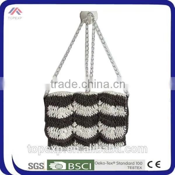Multicolor Crochet Straw Bag With Metal Handle photo-4