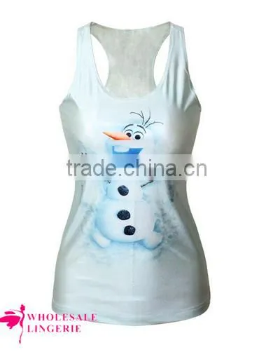 White Snowman Olaf in Frozen 3D Printed Ladies Fashion Tops Tank Tops 2015 photo-4