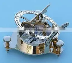 Push Button Pocket Brass Sundial Compass Antique Nautical pendant compass